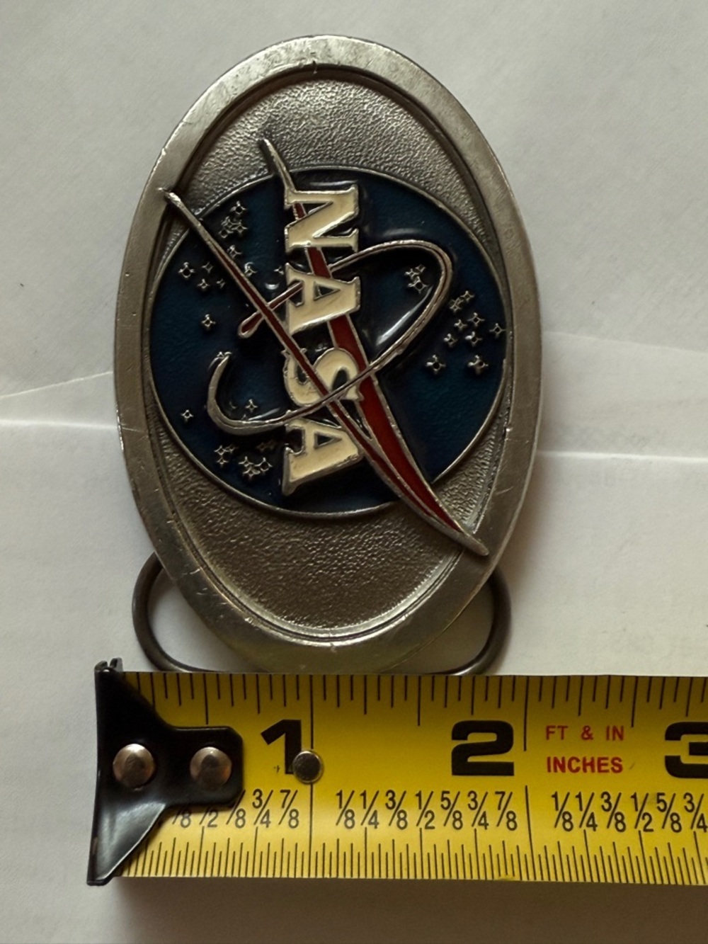NASA American Soul New York City made in America Silver & Blue Oval Belt Buckle - Picture 13 of 13